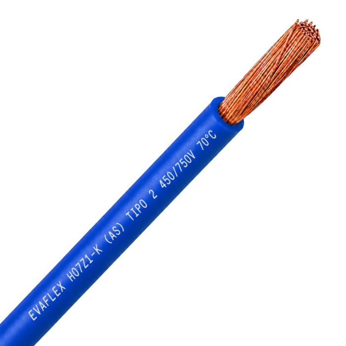 Cable Evaflex 2.5mm L/H (H07Z1-K) Azul Rollo De 100 Metros