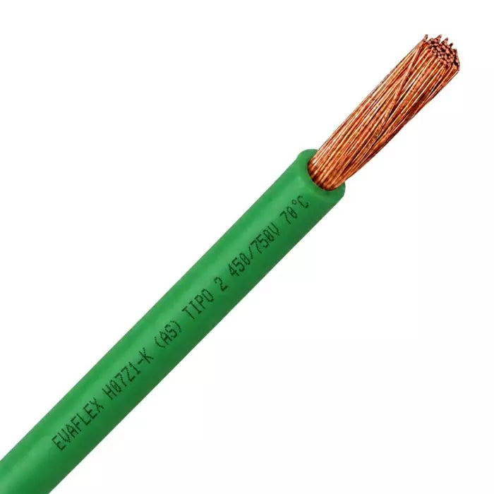 Cable Evaflex 2.5mm L/H (H07Z1-K) Verde Rollo De 100 Metros