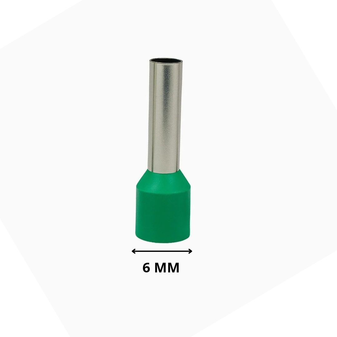 FERRULE 6mm (10 AWG) VERDE (100 U)