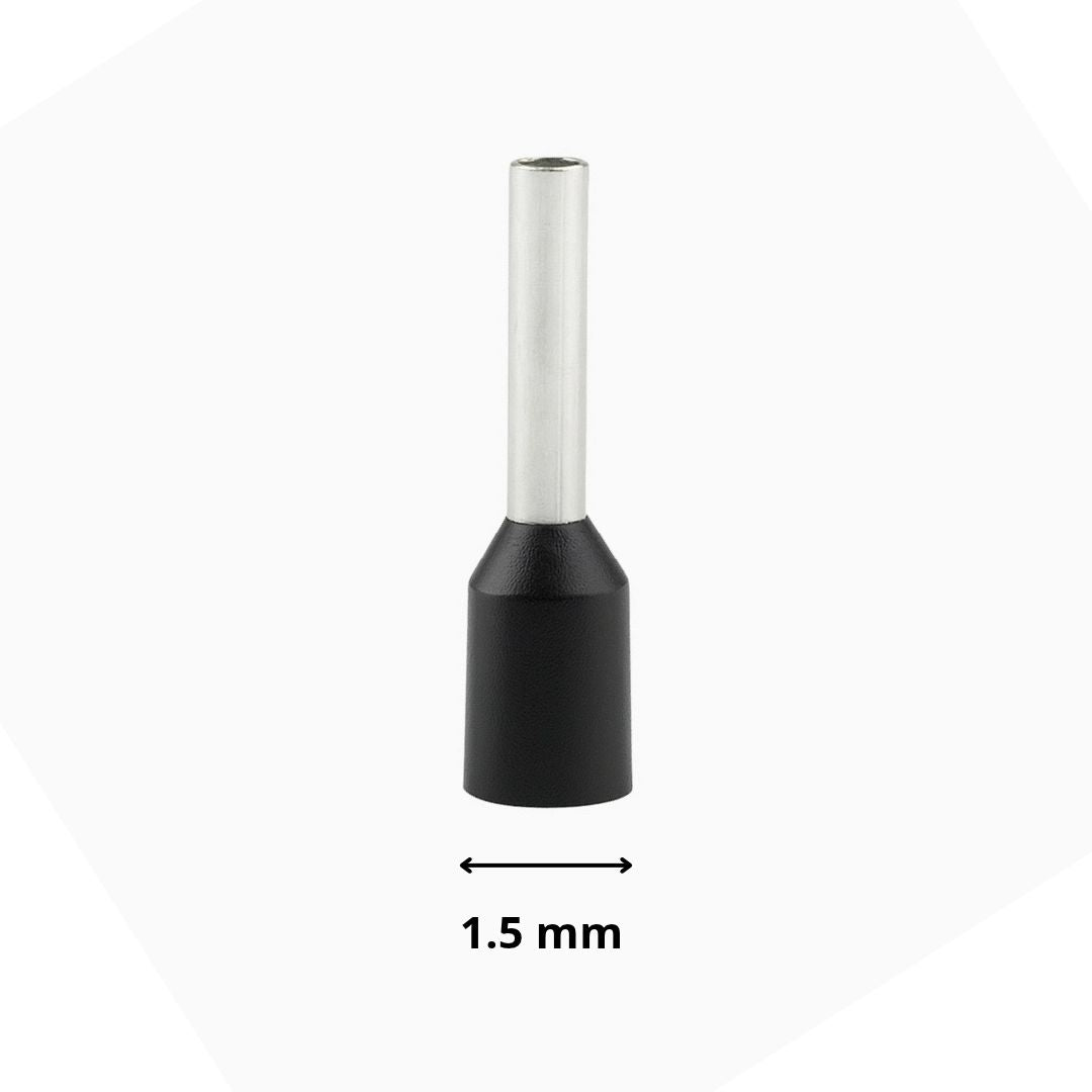 FERRUL 1,5 mm (16 AWG) NEGRO (100 U)