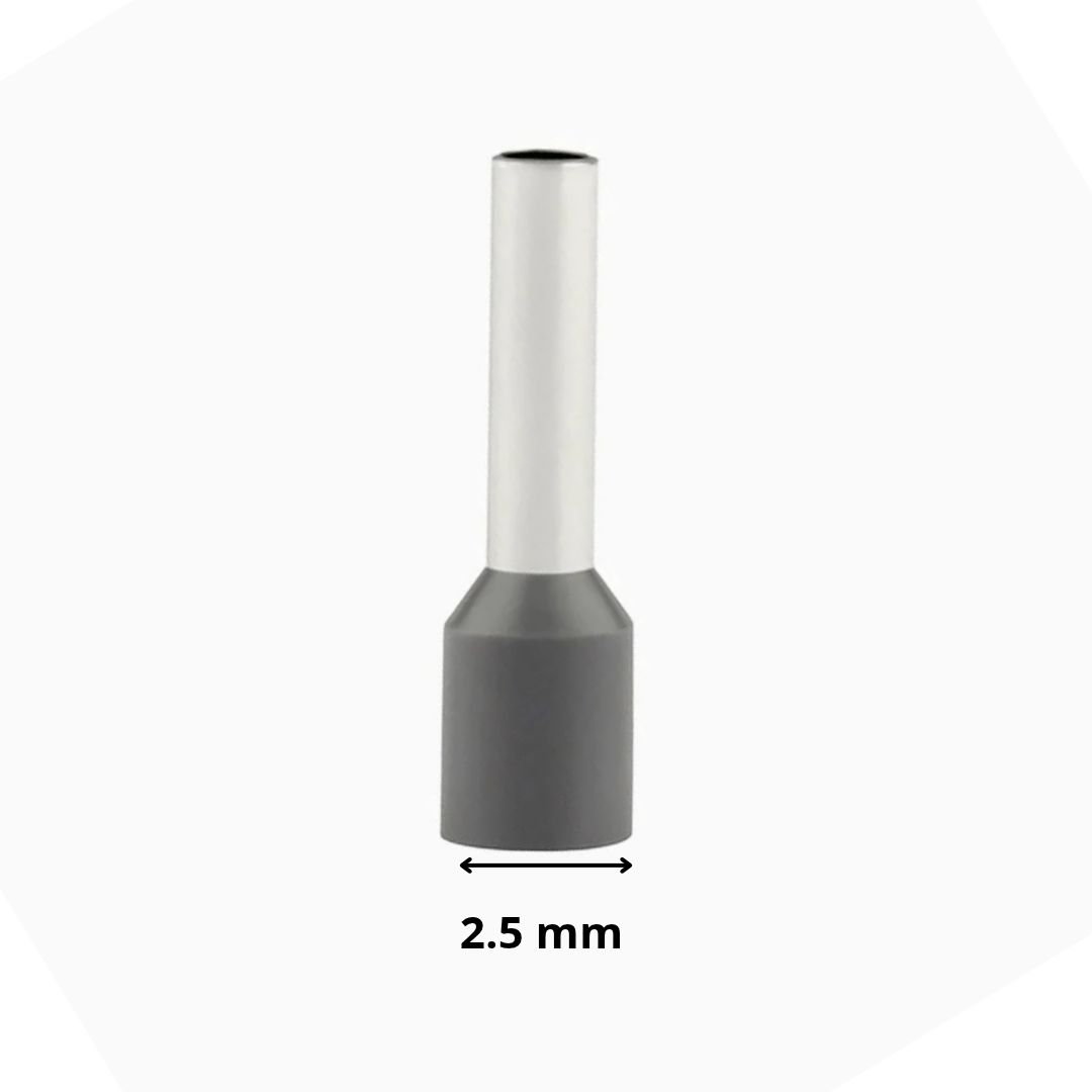 FERRULE 2,5 mm (14 AWG) GRIS (100 U