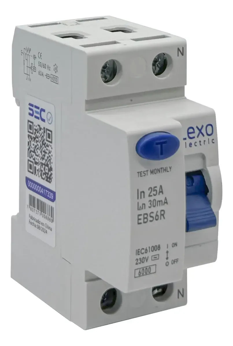 Interruptor Diferencial 2x25a 30ma Lexo Certificado