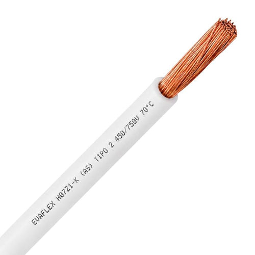 Cable Evaflex 2.5mm L/H (H07Z1-K) Blanco Rollo De 100 Metros
